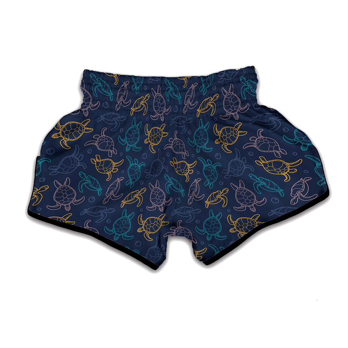 Cute Sea Turtle Pattern Print Muay Thai Boxing Shorts