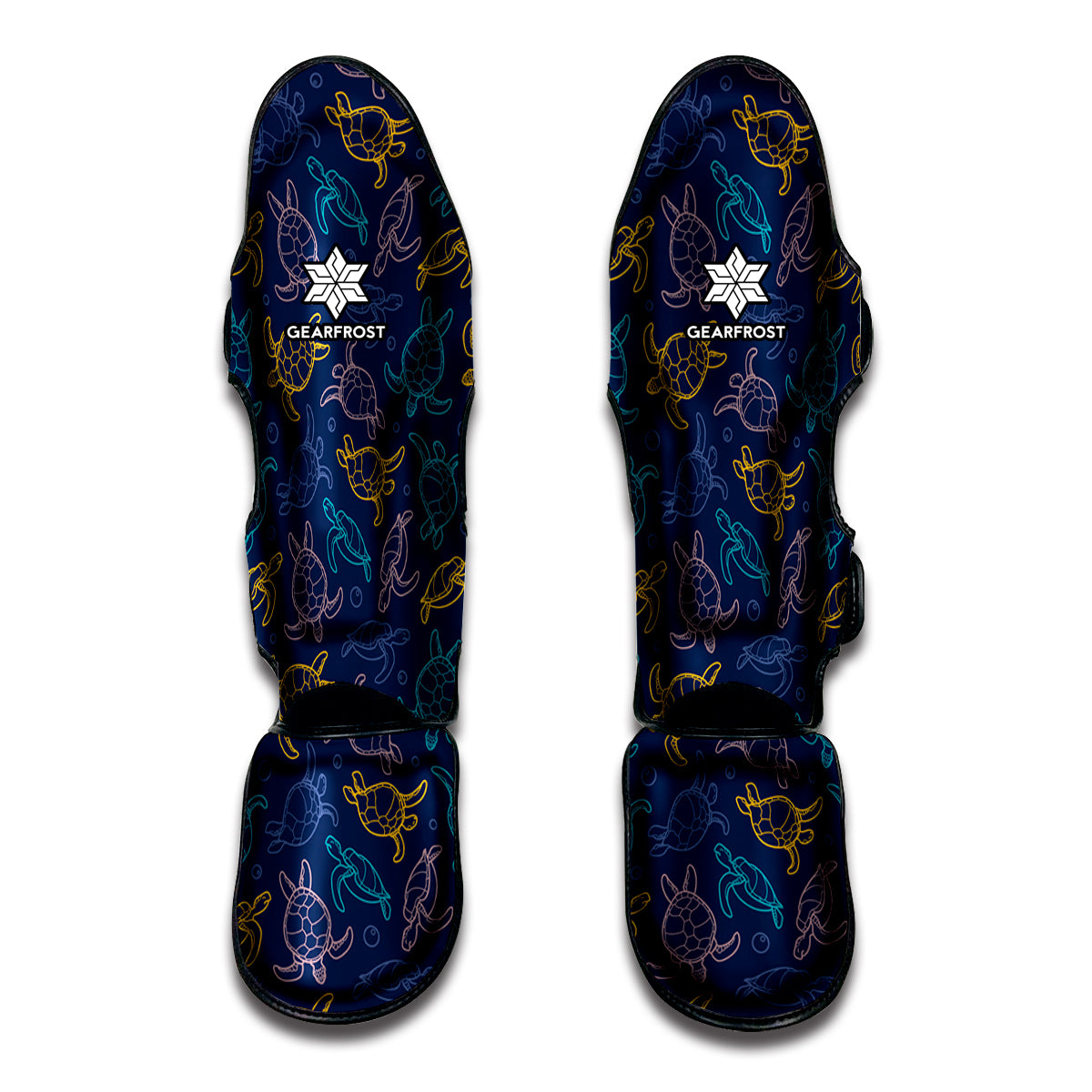 Cute Sea Turtle Pattern Print Muay Thai Shin Guard