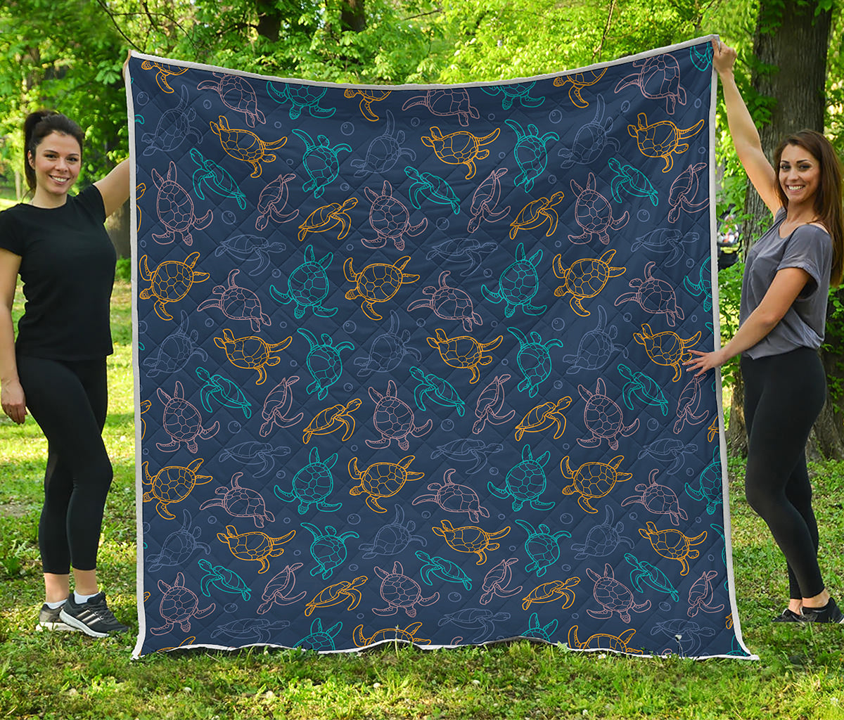 Cute Sea Turtle Pattern Print Quilt