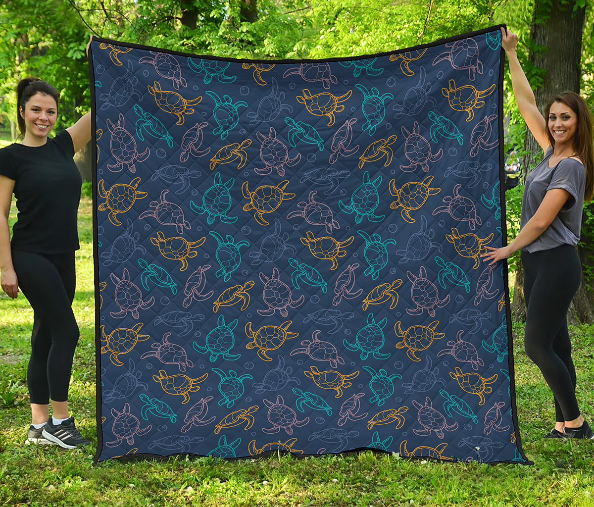 Cute Sea Turtle Pattern Print Quilt