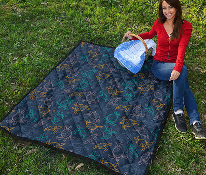 Cute Sea Turtle Pattern Print Quilt