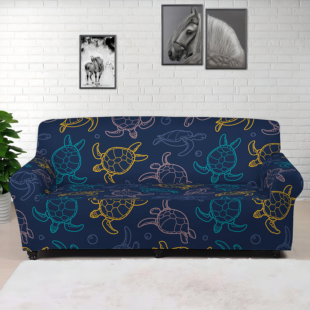 Cute Sea Turtle Pattern Print Sofa Cover