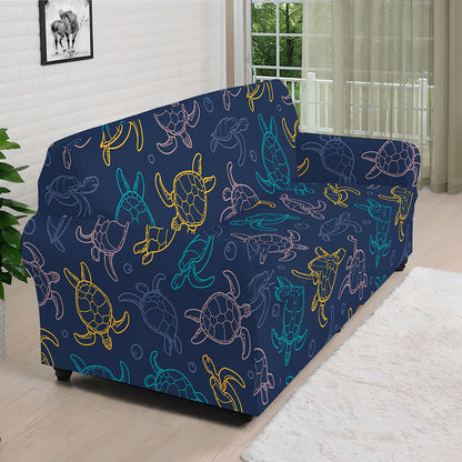 Cute Sea Turtle Pattern Print Sofa Cover