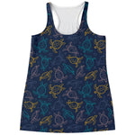 Cute Sea Turtle Pattern Print Women's Racerback Tank Top