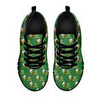 Cute Shamrock Saint Patrick's Day Print Black Sneakers