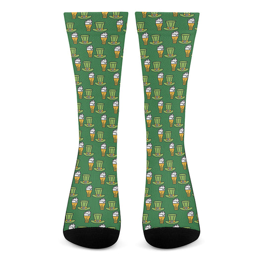 Cute Shamrock Saint Patrick's Day Print Crew Socks