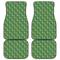 Cute Shamrock Saint Patrick's Day Print Front and Back Car Floor Mats