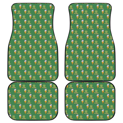 Cute Shamrock Saint Patrick's Day Print Front and Back Car Floor Mats