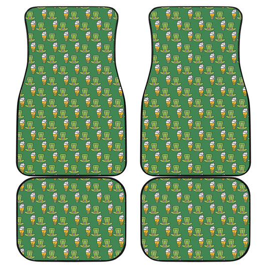 Cute Shamrock Saint Patrick's Day Print Front and Back Car Floor Mats