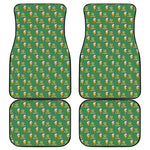 Cute Shamrock Saint Patrick's Day Print Front and Back Car Floor Mats