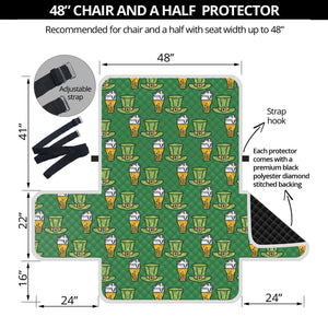 Cute Shamrock Saint Patrick's Day Print Half Sofa Protector