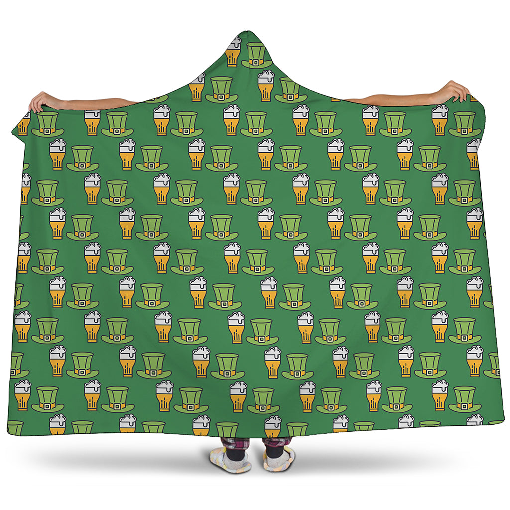 Cute Shamrock Saint Patrick's Day Print Hooded Blanket