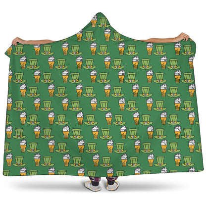 Cute Shamrock Saint Patrick's Day Print Hooded Blanket