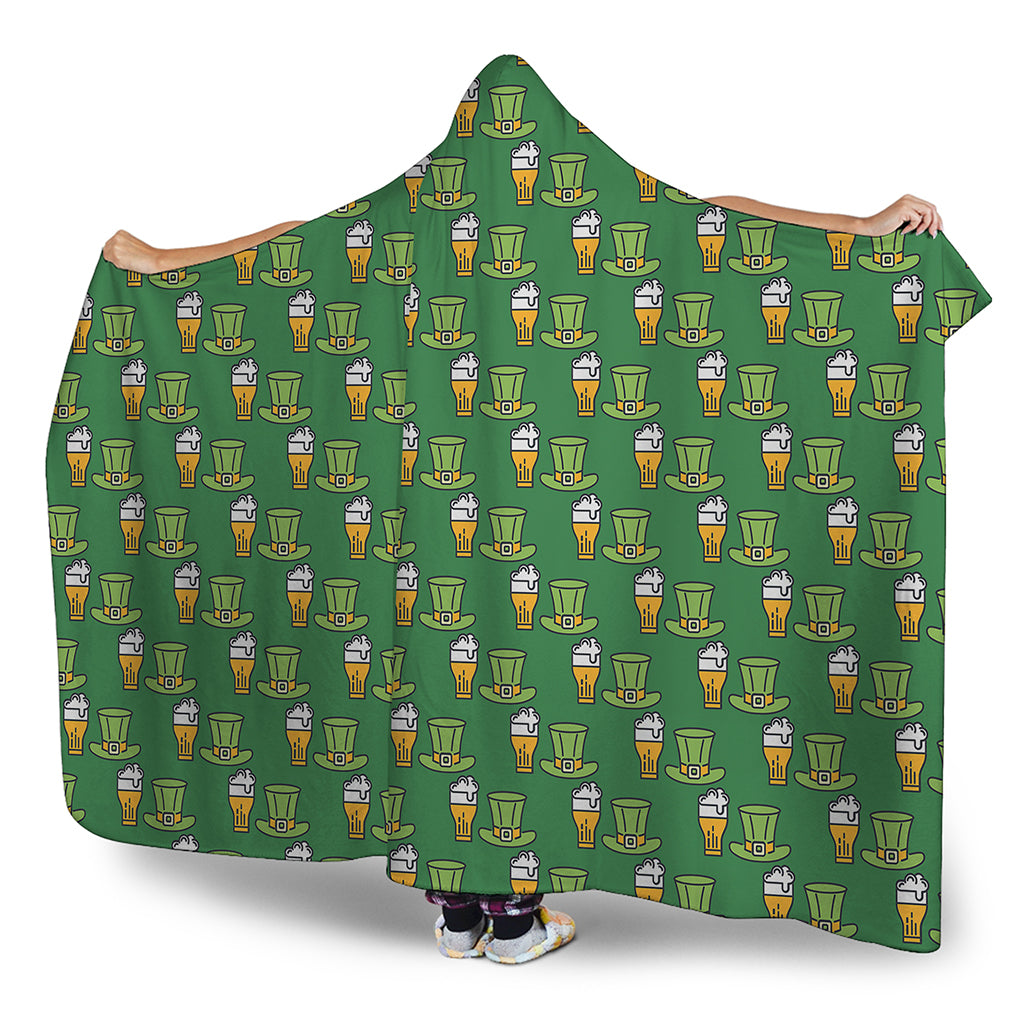 Cute Shamrock Saint Patrick's Day Print Hooded Blanket