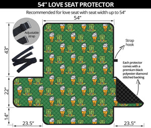 Cute Shamrock Saint Patrick's Day Print Loveseat Protector