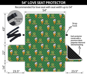 Cute Shamrock Saint Patrick's Day Print Loveseat Protector