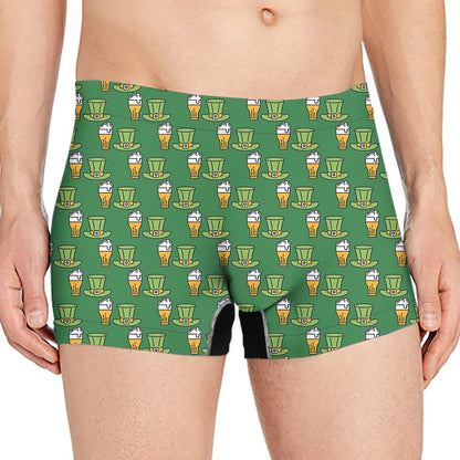 Cute Shamrock Saint Patrick's Day Print Men's Boxer Briefs