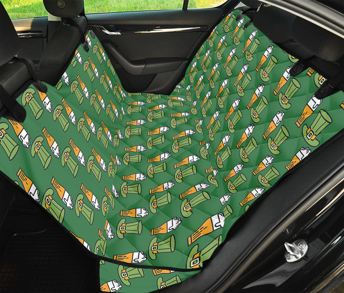 Cute Shamrock Saint Patrick's Day Print Pet Car Back Seat Cover