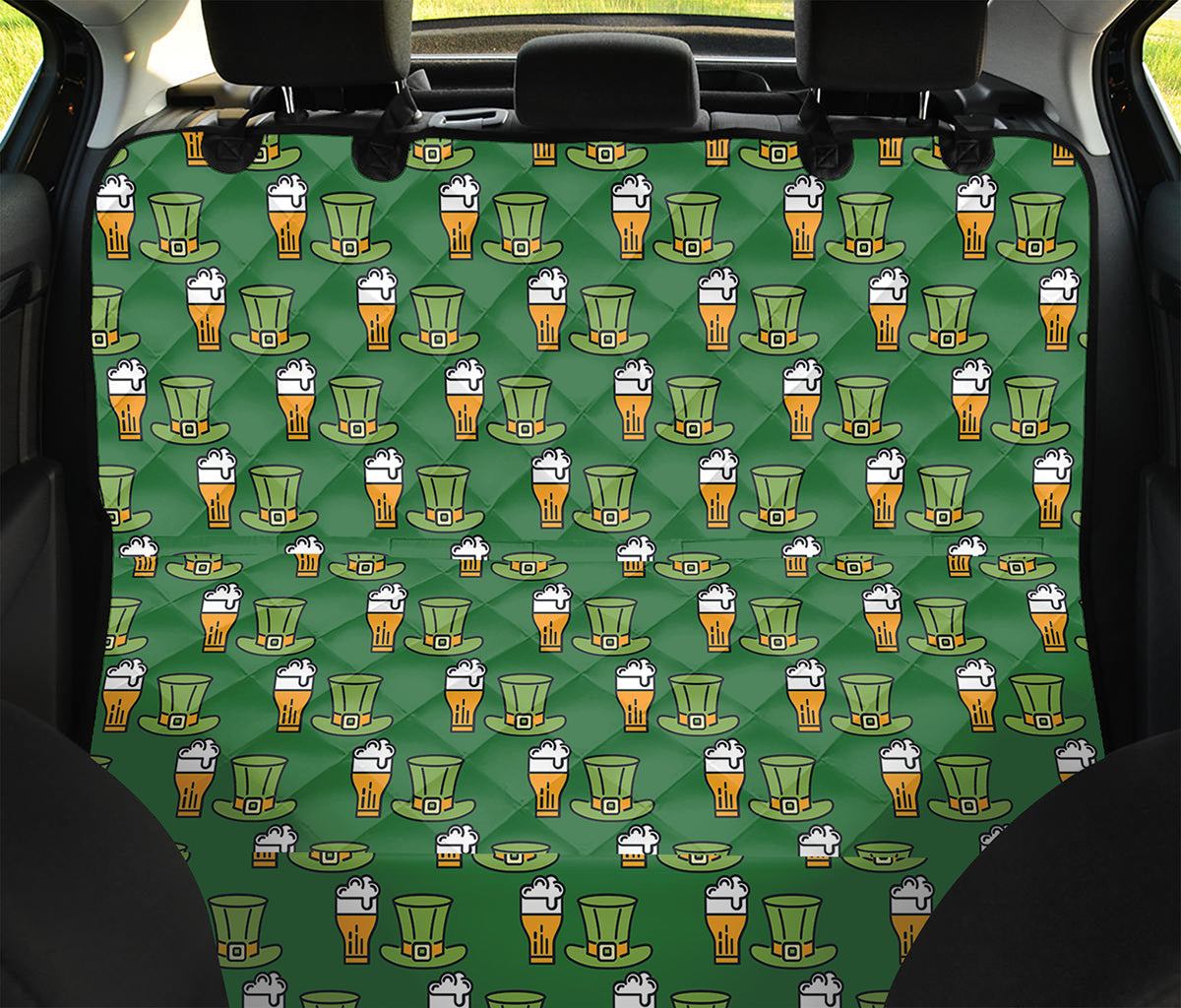 Cute Shamrock Saint Patrick's Day Print Pet Car Back Seat Cover