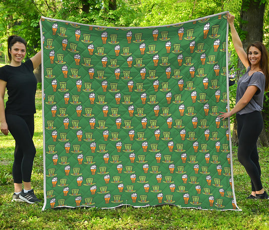 Cute Shamrock Saint Patrick's Day Print Quilt