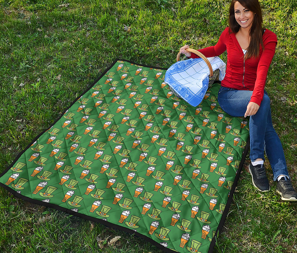 Cute Shamrock Saint Patrick's Day Print Quilt