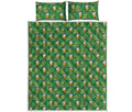 Cute Shamrock Saint Patrick's Day Print Quilt Bed Set