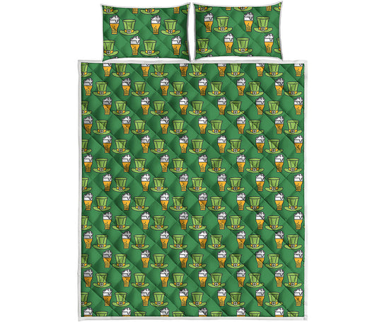 Cute Shamrock Saint Patrick's Day Print Quilt Bed Set