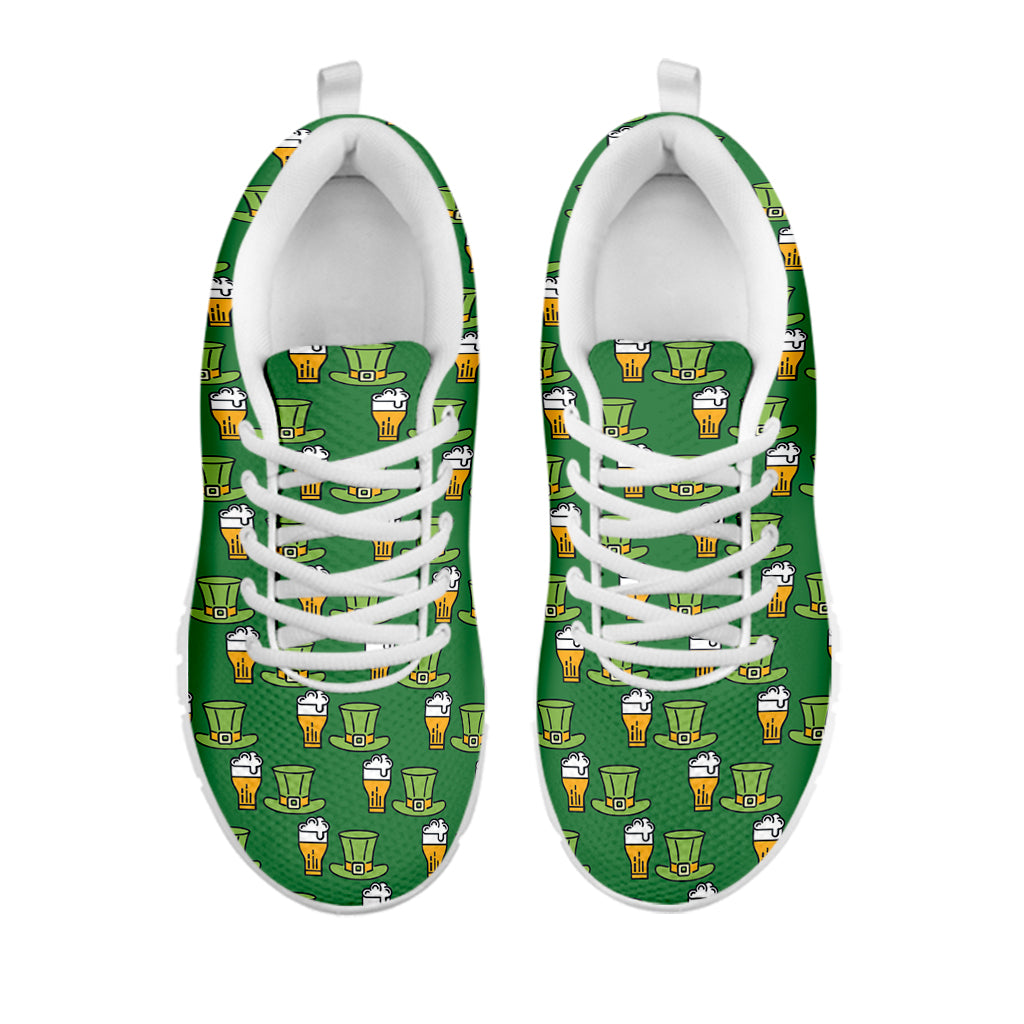 Cute Shamrock Saint Patrick's Day Print White Sneakers