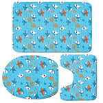Cute Shark Pattern Print 3 Piece Bath Mat Set