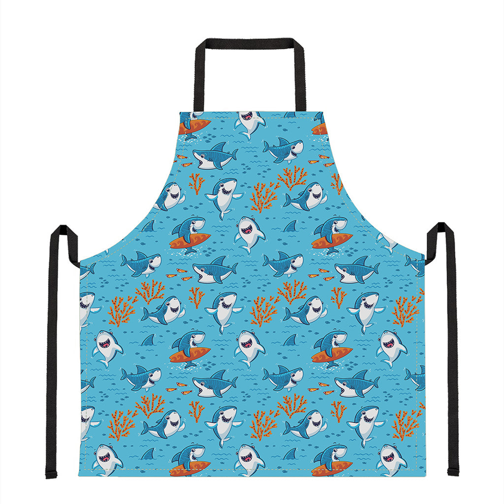 Cute Shark Pattern Print Apron