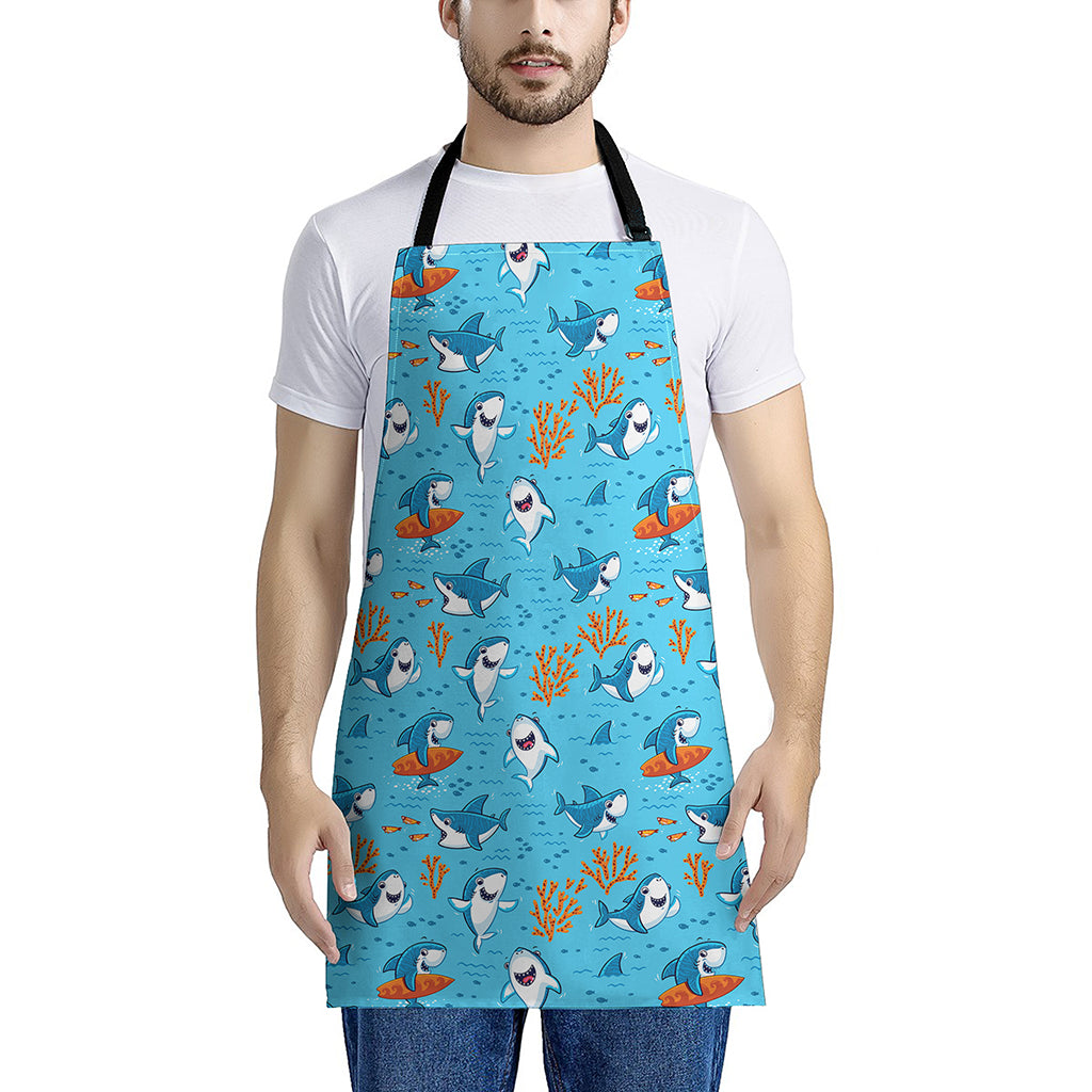 Cute Shark Pattern Print Apron