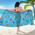 Cute Shark Pattern Print Beach Sarong Wrap