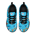 Cute Shark Pattern Print Black Sneakers