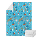 Cute Shark Pattern Print Blanket