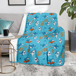 Cute Shark Pattern Print Blanket