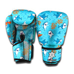Cute Shark Pattern Print Boxing Gloves