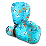 Cute Shark Pattern Print Boxing Gloves