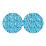 Cute Shark Pattern Print Car Coasters