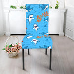 Cute Shark Pattern Print Dining Chair Slipcover
