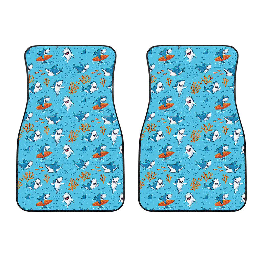 Cute Shark Pattern Print Front Car Floor Mats