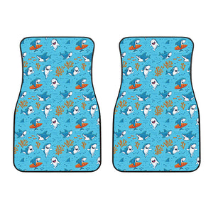 Cute Shark Pattern Print Front Car Floor Mats