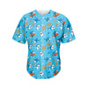 Cute Shark Pattern Print Men's Baseball Jersey