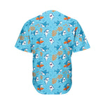 Cute Shark Pattern Print Men's Baseball Jersey