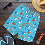 Cute Shark Pattern Print Men's Shorts