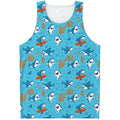 Cute Shark Pattern Print Men's Tank Top