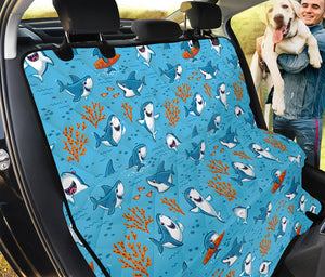 Cute Shark Pattern Print Pet Car Back Seat Cover