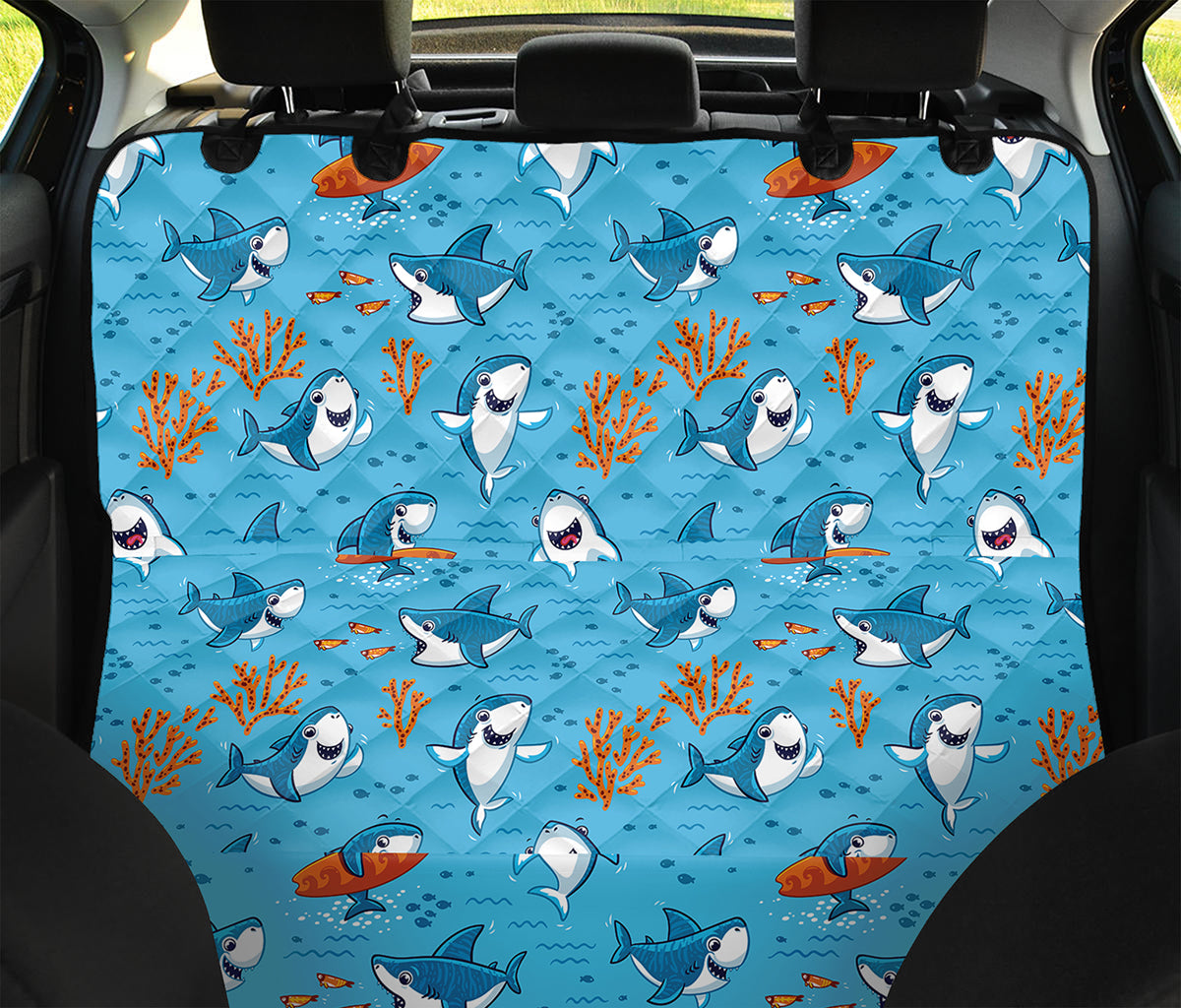 Cute Shark Pattern Print Pet Car Back Seat Cover