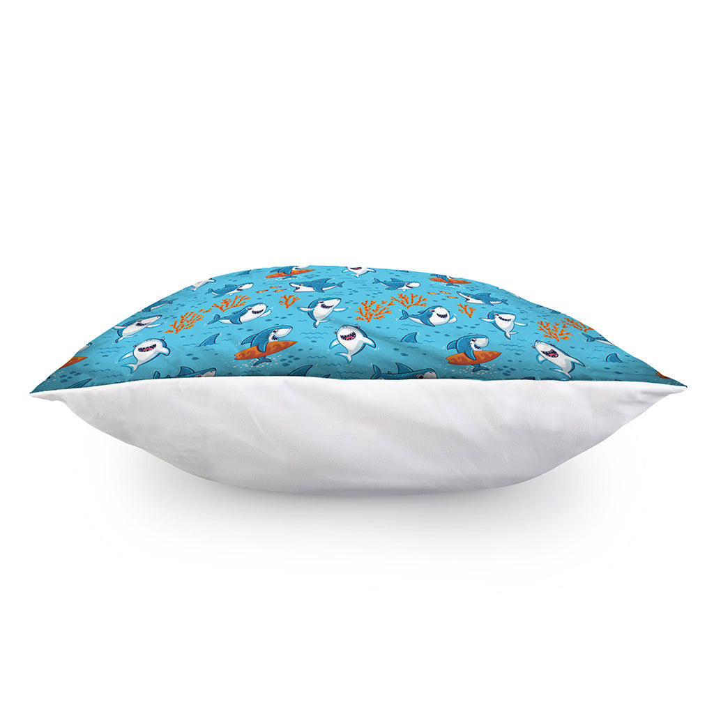 Cute Shark Pattern Print Pillow Cover