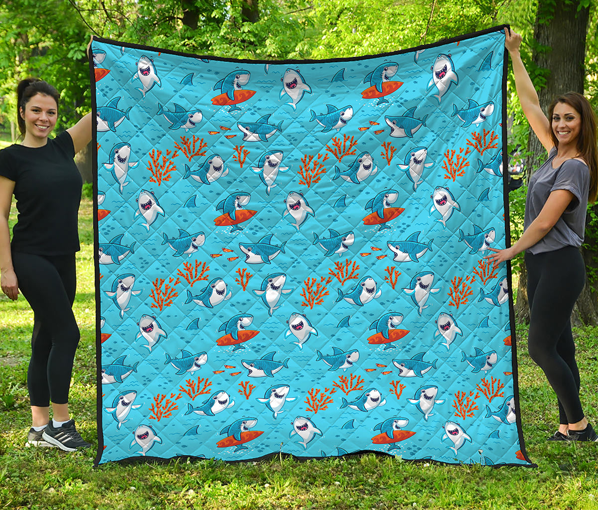 Cute Shark Pattern Print Quilt