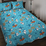 Cute Shark Pattern Print Quilt Bed Set
